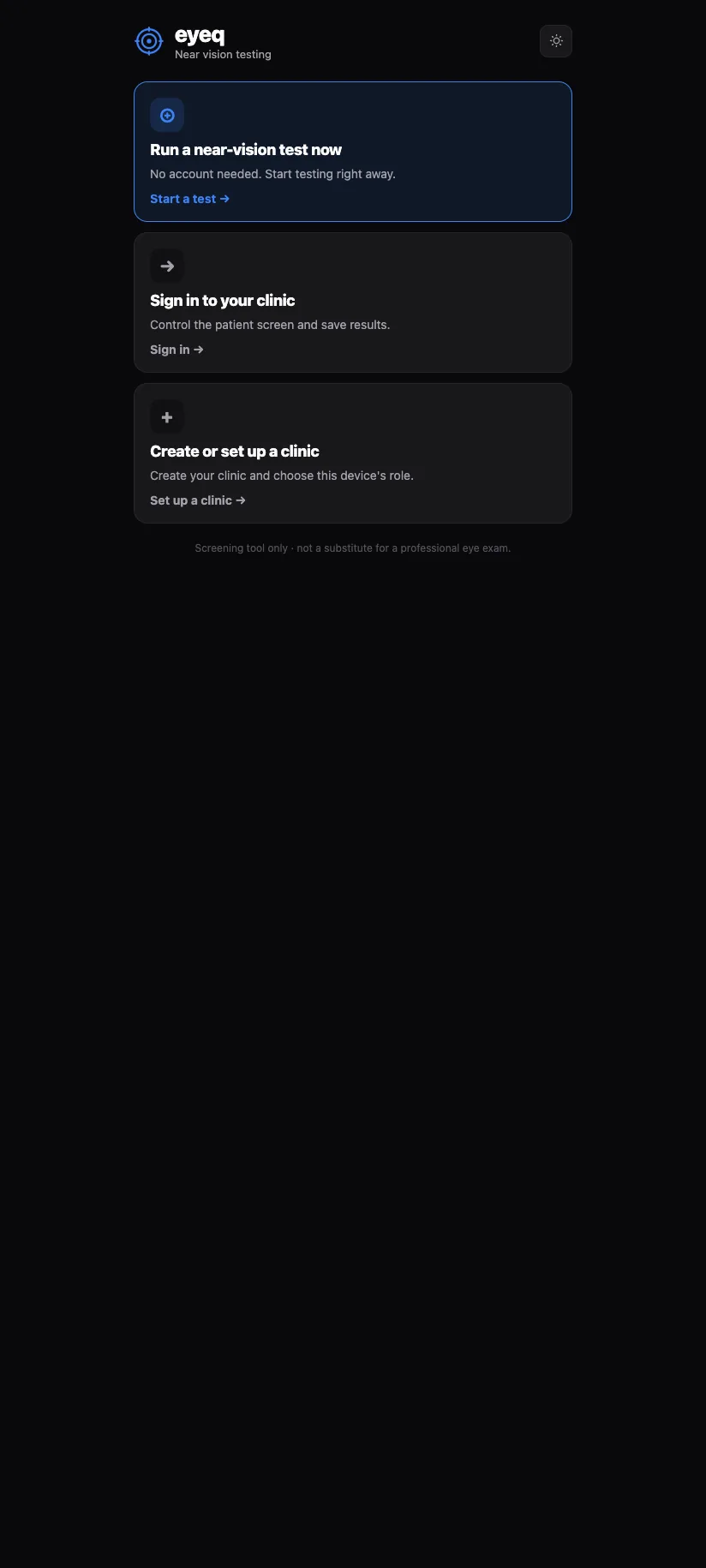 Welcome launcher with Create or set up a clinic option